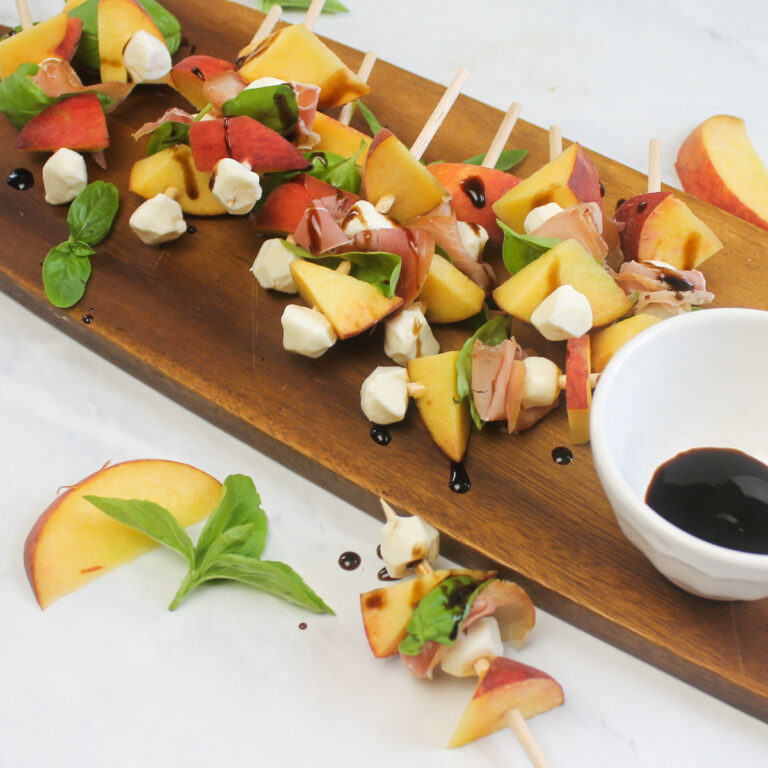 Peach Prosciutto Caprese Skewers Sungrown Kitchen