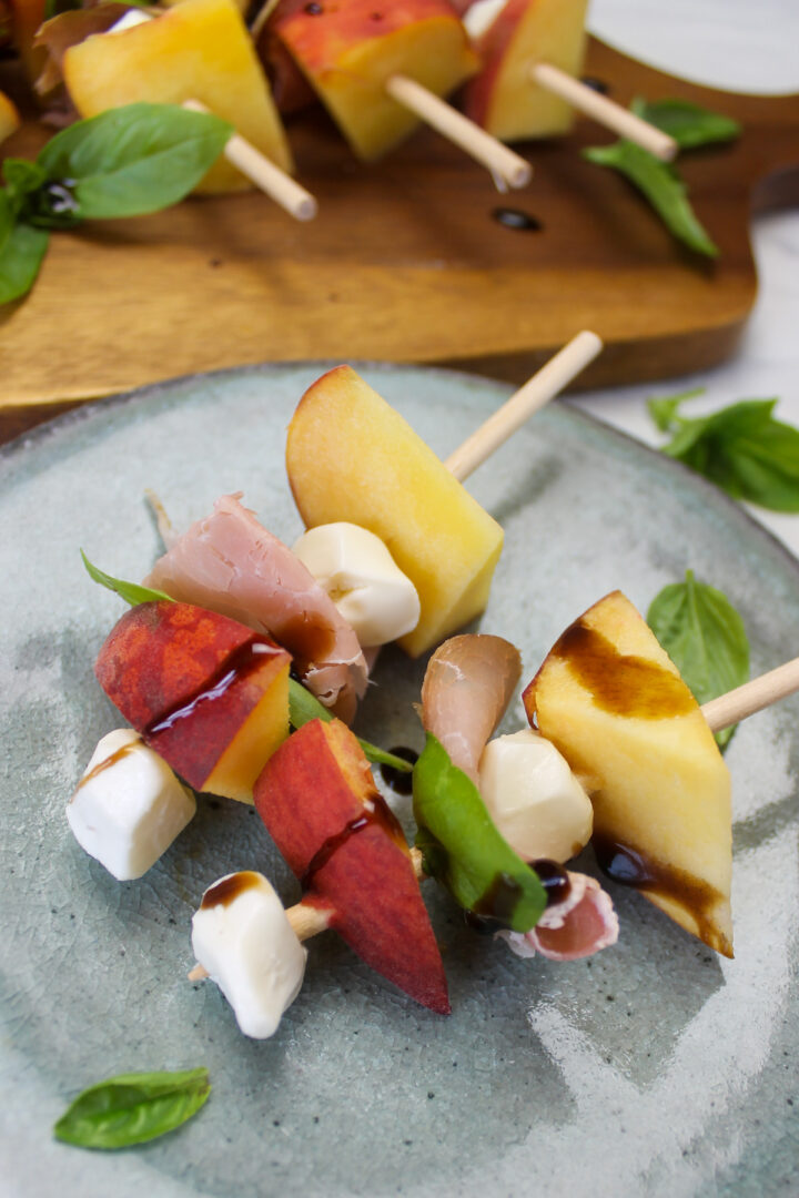 Peach Prosciutto Caprese Skewers Sungrown Kitchen