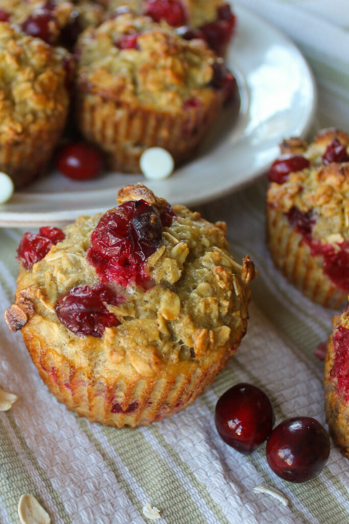 Cranberry Baked Oatmeal Cups with White Chocolate - Sungrown Kitchen