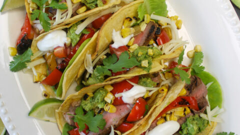 Grilled Steak Fajita Tacos with Charred Corn