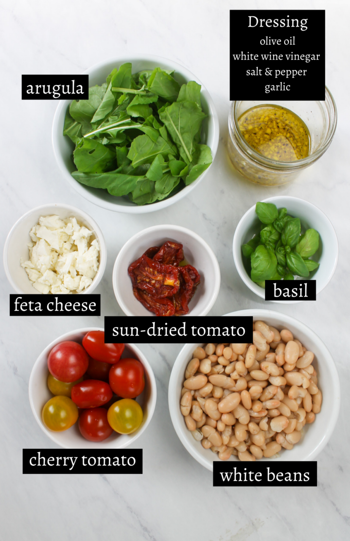 Tomato Feta White Bean Salad with Arugula - Sungrown Kitchen