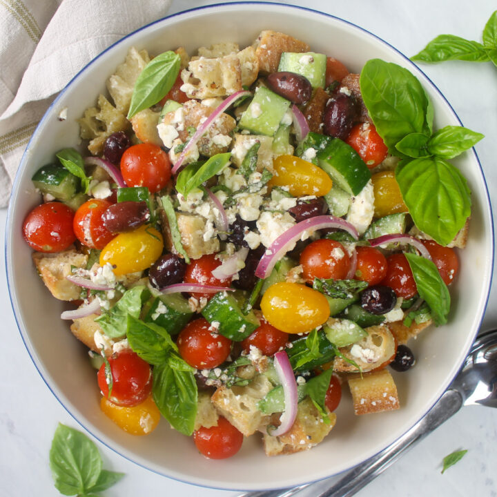 Panzanella Bread Salad with Cherry Tomatoes - Sungrown Kitchen