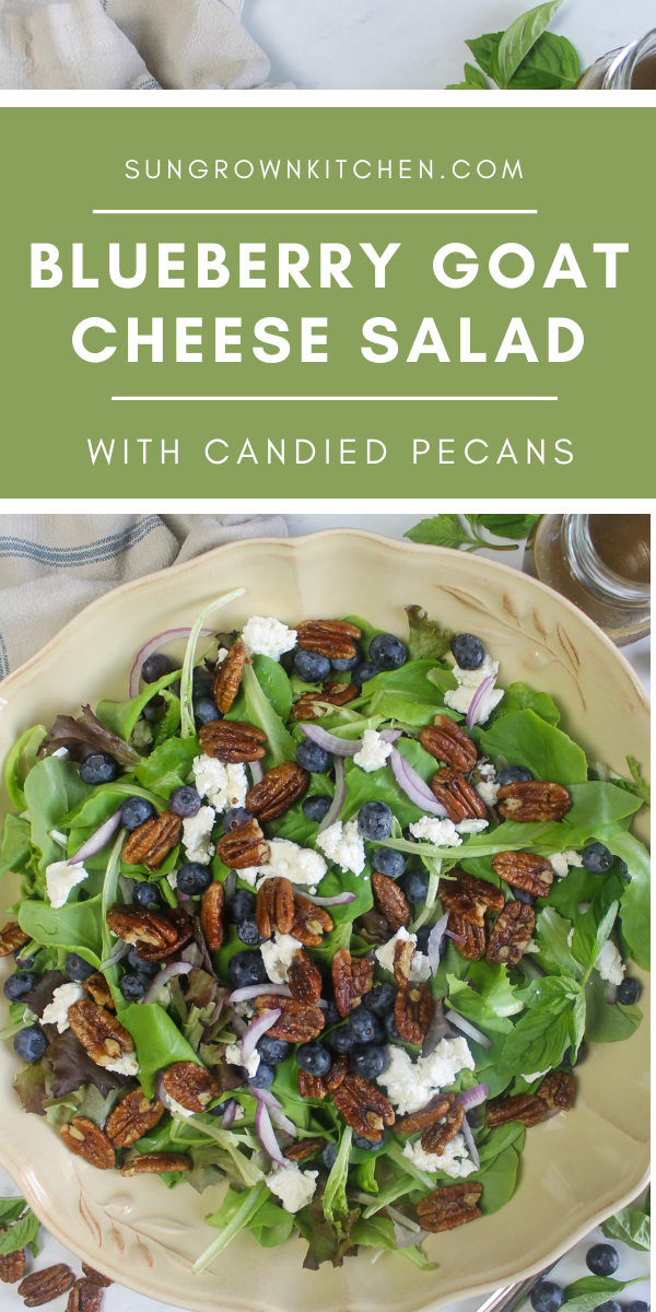 Blueberry Goat Cheese Salad with Candied Pecans - Sungrown Kitchen