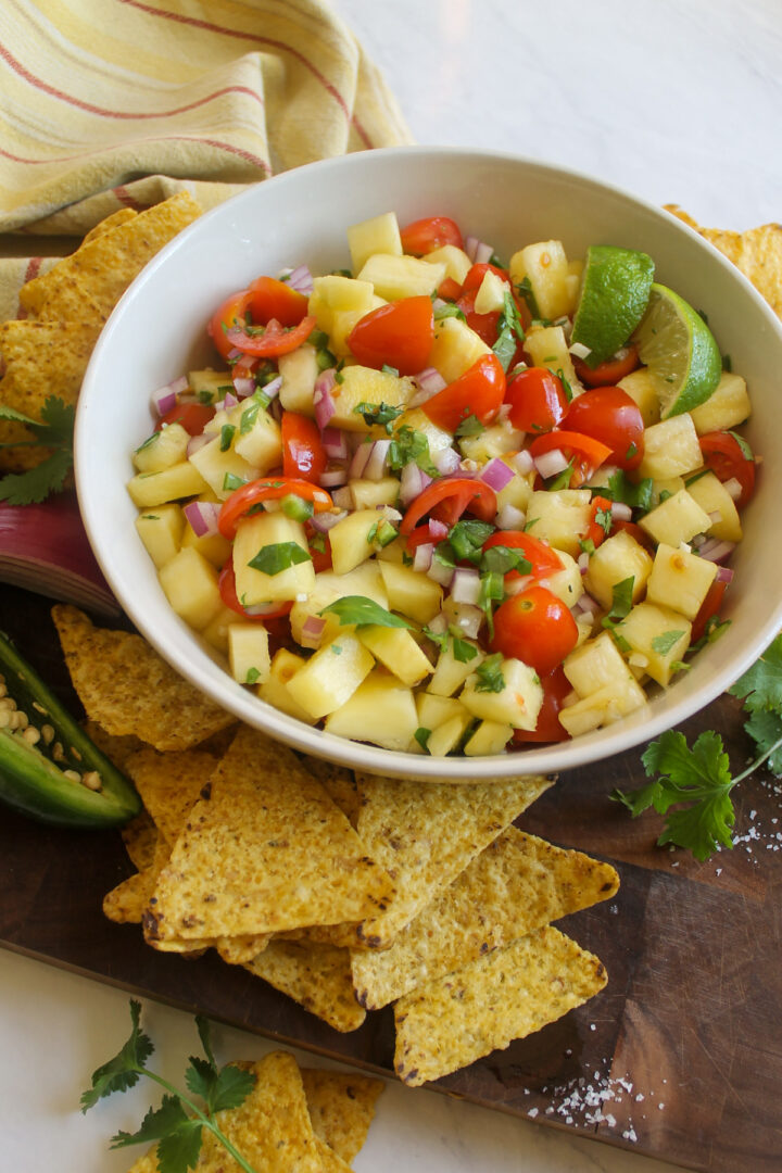 Pineapple Pico de Gallo with Cherry Tomatoes - Sungrown Kitchen