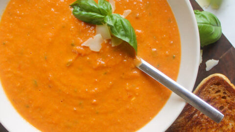 Roasted Tomato Basil Soup from Garden Fresh Tomatoes