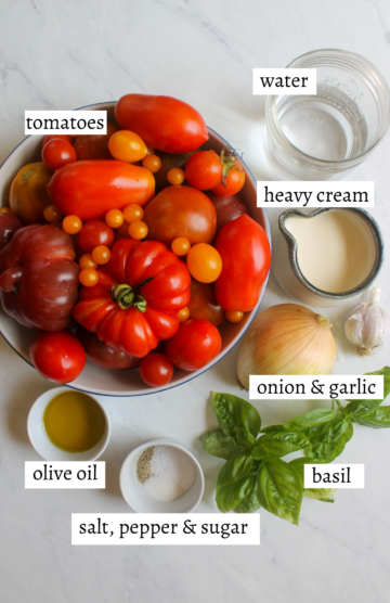 Roasted Tomato Basil Soup from Garden Fresh Tomatoes - Sungrown Kitchen